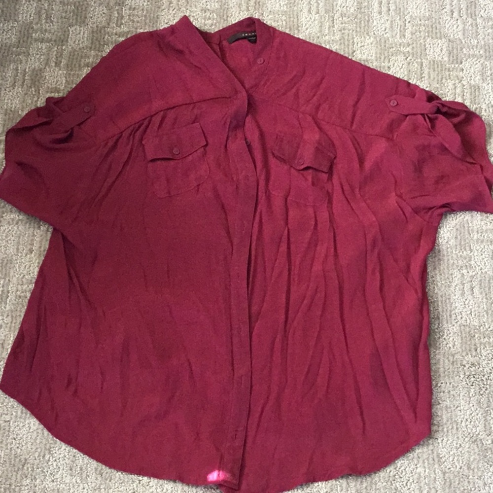 Fever/Burgandy sh sl blouse SizeLg